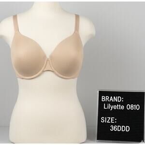 Lilyette 0810 Absolute Solution T-Shirt Contour Bra Lined UW Womens 36DDD Beige